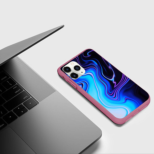 Чехол iPhone 11 Pro матовый Abrupt neon colors / 3D-Малиновый – фото 3