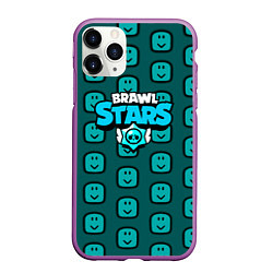 Чехол iPhone 11 Pro матовый Brawl stars mobile, цвет: 3D-фиолетовый