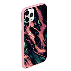 Чехол iPhone 11 Pro матовый Абстракция тёмный бирюзово-розовый, цвет: 3D-баблгам — фото 2