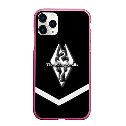 Чехол iPhone 11 Pro матовый The Elder Scrolls geometry steel, цвет: 3D-малиновый