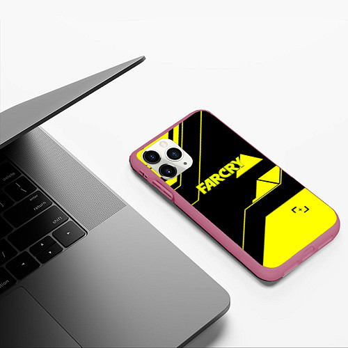 Чехол iPhone 11 Pro матовый Farcry geometry sport / 3D-Малиновый – фото 3