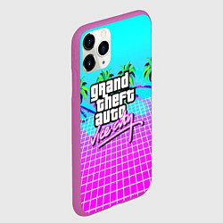 Чехол iPhone 11 Pro матовый Vice city tropic collection, цвет: 3D-фиолетовый — фото 2