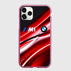 Чехол iPhone 11 Pro матовый BMW sport line steel, цвет: 3D-малиновый