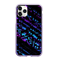 Чехол iPhone 11 Pro матовый Marshmello neon club, цвет: 3D-светло-сиреневый