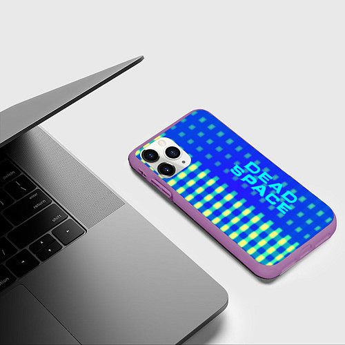 Чехол iPhone 11 Pro матовый Dead space текстура айзека / 3D-Фиолетовый – фото 3