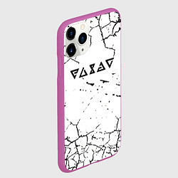 Чехол iPhone 11 Pro матовый Ведьмак трещины в земле, цвет: 3D-фиолетовый — фото 2