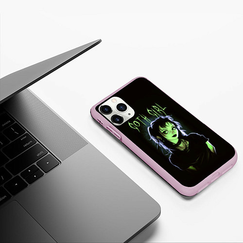 Чехол iPhone 11 Pro матовый Goth girl - Beetlejuice / 3D-Розовый – фото 3