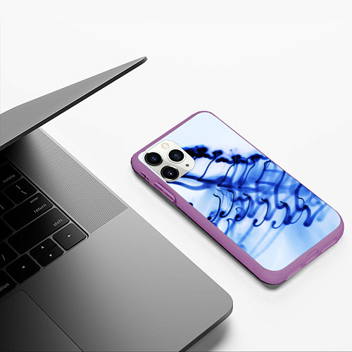 Чехол iPhone 11 Pro матовый Следы дыма / 3D-Фиолетовый – фото 3