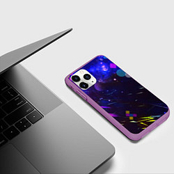 Чехол iPhone 11 Pro матовый Космическая геометрия, цвет: 3D-фиолетовый — фото 2