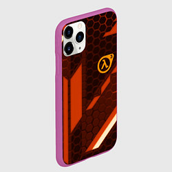 Чехол iPhone 11 Pro матовый Half life geometry steel metal, цвет: 3D-фиолетовый — фото 2