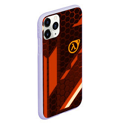 Чехол iPhone 11 Pro матовый Half life geometry steel metal, цвет: 3D-светло-сиреневый — фото 2