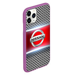 Чехол iPhone 11 Pro матовый Nissan авто текстура, цвет: 3D-фиолетовый — фото 2