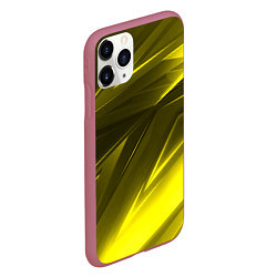 Чехол iPhone 11 Pro матовый Gold stripes abstraction, цвет: 3D-малиновый — фото 2