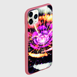 Чехол iPhone 11 Pro матовый Оптический узор цветок, цвет: 3D-малиновый — фото 2