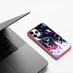 Чехол iPhone 11 Pro матовый Фрактальный узор текстура, цвет: 3D-малиновый — фото 2