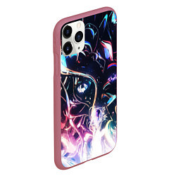 Чехол iPhone 11 Pro матовый Фрактальный узор текстура, цвет: 3D-малиновый — фото 2