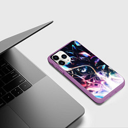 Чехол iPhone 11 Pro матовый Фрактальный узор текстура, цвет: 3D-фиолетовый — фото 2