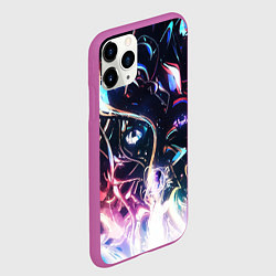 Чехол iPhone 11 Pro матовый Фрактальный узор текстура, цвет: 3D-фиолетовый — фото 2