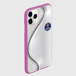 Чехол iPhone 11 Pro матовый Saab metal texture, цвет: 3D-фиолетовый — фото 2