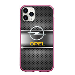 Чехол iPhone 11 Pro матовый Opel carbon metal steel, цвет: 3D-малиновый