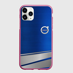 Чехол iPhone 11 Pro матовый Volvo automobile metal, цвет: 3D-малиновый
