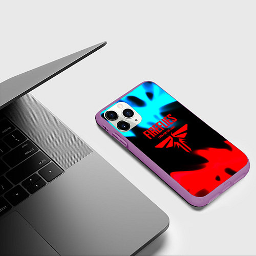 Чехол iPhone 11 Pro матовый The Last of Us в огне / 3D-Фиолетовый – фото 3
