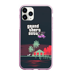 Чехол iPhone 11 Pro матовый GTA tropix game, цвет: 3D-розовый