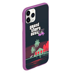 Чехол iPhone 11 Pro матовый GTA tropix game, цвет: 3D-фиолетовый — фото 2