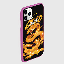 Чехол iPhone 11 Pro матовый Gold snake, цвет: 3D-фиолетовый — фото 2