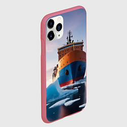 Чехол iPhone 11 Pro матовый Северный морской путь, цвет: 3D-малиновый — фото 2