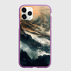 Чехол iPhone 11 Pro матовый Иллюстрация хаоса в грубом стиле, цвет: 3D-фиолетовый