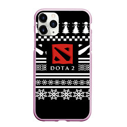 Чехол iPhone 11 Pro матовый Dota pattern game, цвет: 3D-розовый