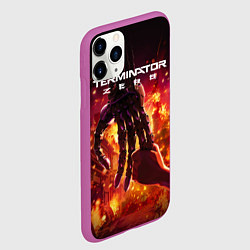 Чехол iPhone 11 Pro матовый Терминатор зеро постер, цвет: 3D-фиолетовый — фото 2