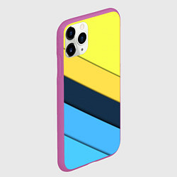 Чехол iPhone 11 Pro матовый Геометрия полосы спорт, цвет: 3D-фиолетовый — фото 2