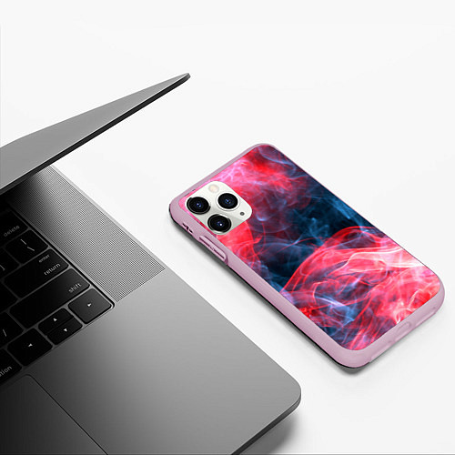 Чехол iPhone 11 Pro матовый Дымная текстура / 3D-Розовый – фото 3