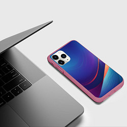 Чехол iPhone 11 Pro матовый Красивый градиент абстракция, цвет: 3D-малиновый — фото 2