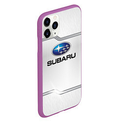 Чехол iPhone 11 Pro матовый Subaru auto steel metal, цвет: 3D-фиолетовый — фото 2