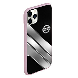 Чехол iPhone 11 Pro матовый Nissan metal steel auto, цвет: 3D-розовый — фото 2