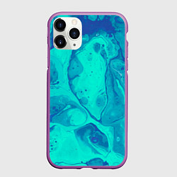 Чехол iPhone 11 Pro матовый Эффект размытых красок, цвет: 3D-фиолетовый