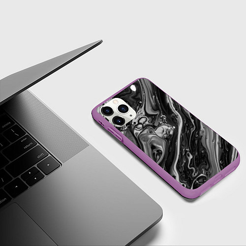 Чехол iPhone 11 Pro матовый Чернила / 3D-Фиолетовый – фото 3