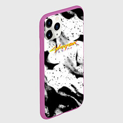 Чехол iPhone 11 Pro матовый Cyberpunk 2077 fire black, цвет: 3D-фиолетовый — фото 2