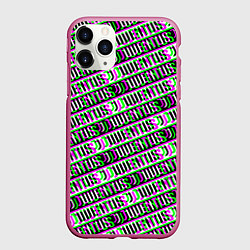 Чехол iPhone 11 Pro матовый Juventus glitch pattern, цвет: 3D-малиновый