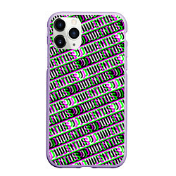 Чехол iPhone 11 Pro матовый Juventus glitch pattern, цвет: 3D-светло-сиреневый