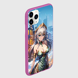Чехол iPhone 11 Pro матовый Девушка - змея символ 2025, цвет: 3D-фиолетовый — фото 2