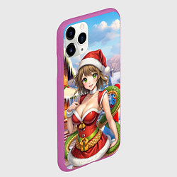 Чехол iPhone 11 Pro матовый Снегурочка со змеей 2025, цвет: 3D-фиолетовый — фото 2