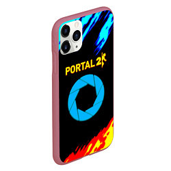 Чехол iPhone 11 Pro матовый Portal лёд и пламя, цвет: 3D-малиновый — фото 2