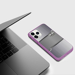 Чехол iPhone 11 Pro матовый Honda metal steel, цвет: 3D-фиолетовый — фото 2