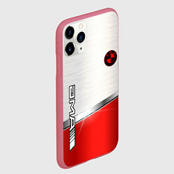 Чехол iPhone 11 Pro матовый BMW metal carbon steel, цвет: 3D-малиновый — фото 2