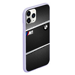 Чехол iPhone 11 Pro матовый BMW металлическая сетка, цвет: 3D-светло-сиреневый — фото 2