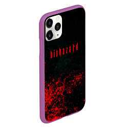 Чехол iPhone 11 Pro матовый Biohazard брызги красок, цвет: 3D-фиолетовый — фото 2